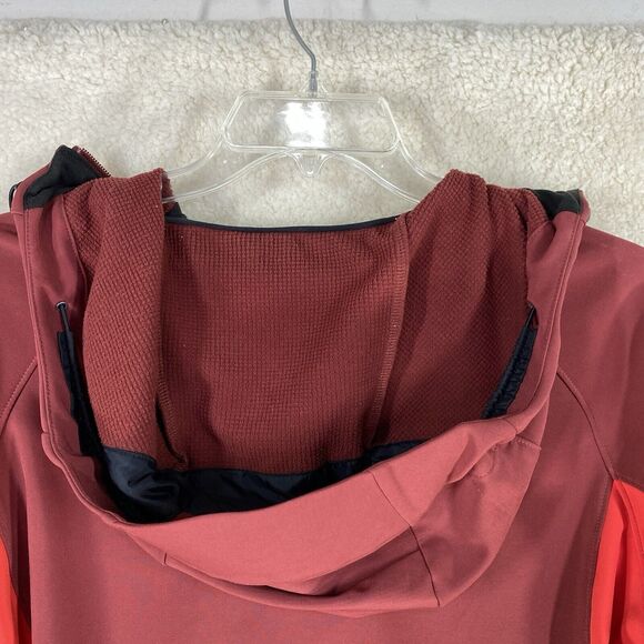 Solaris Jacket Mens Sz Med Red Full Zip Soft Polyester Zip Pockets Hooded Soft - Picture 10 of 12